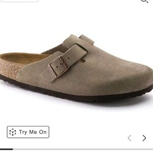Birkenstock Boston Suede Leather Soft Footbed Taupe Clog size 36